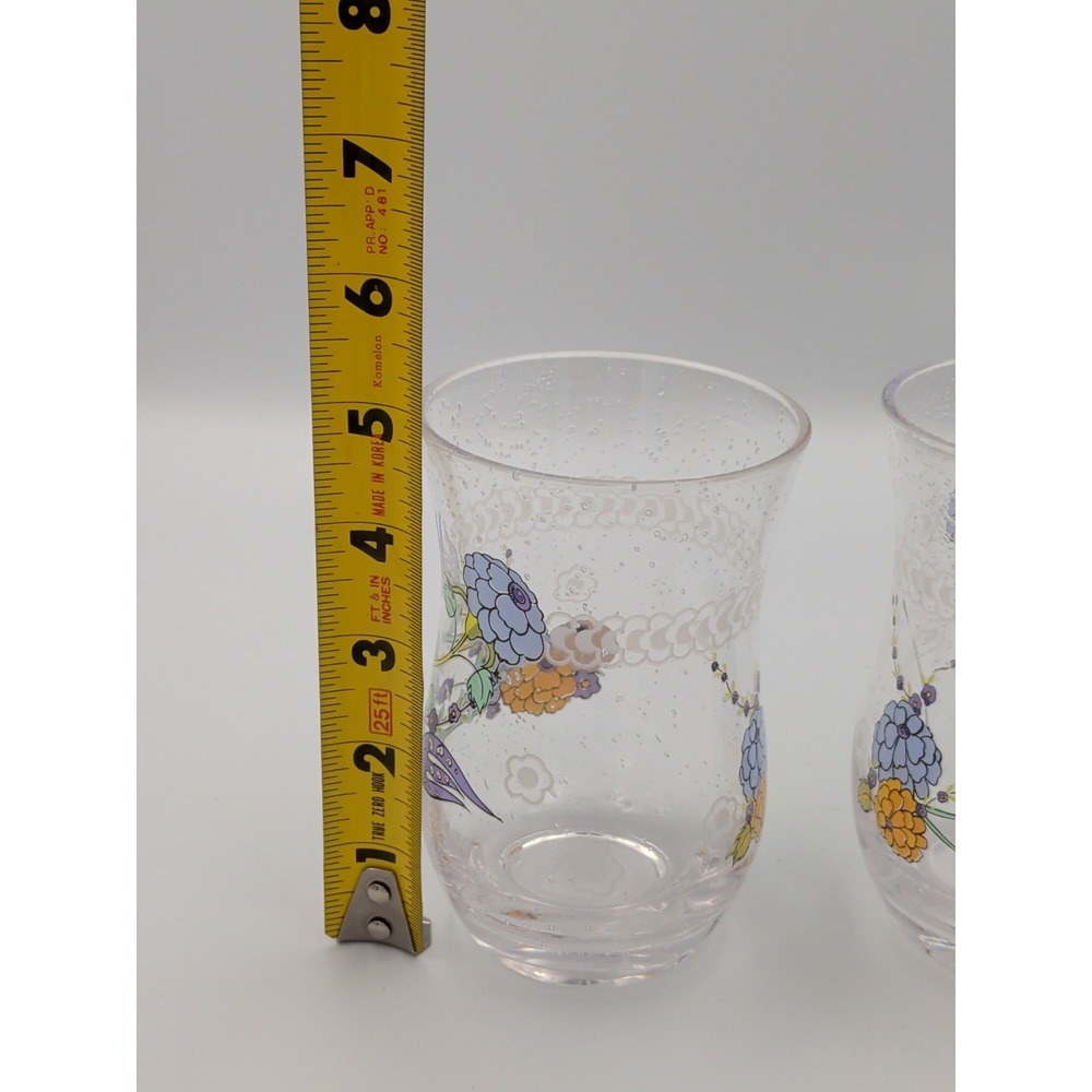 Set Of Two Hand Blown Anthropologie Turkuaz Kitchen Posy Juice Glasses - Picture 7 of 8